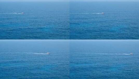 蓝色海面海水 茫茫大海小船快艇高清在线视频素材下载