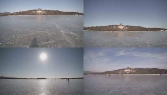 颐和园昆明湖冰场高清在线视频素材下载