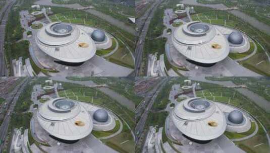 航拍·上海天文馆·近景高清在线视频素材下载