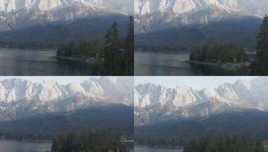 航拍雪山和湖高清在线视频素材下载