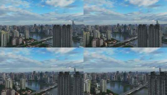 航拍广东广州越秀区城市风光高清在线视频素材下载