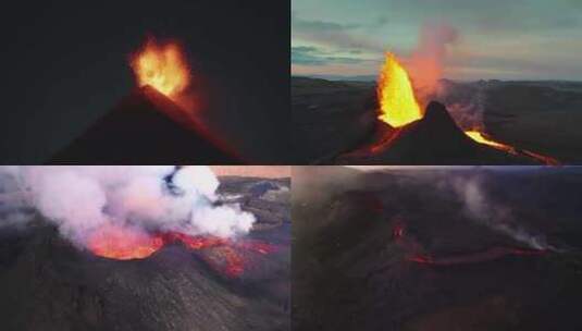 火山爆发岩浆流淌地质灾害地壳地球地核地幔高清在线视频素材下载