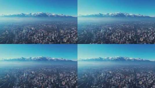 智利首都圣地亚哥的城市景观南美洲国家。高清在线视频素材下载
