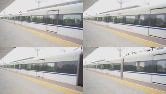 4K拍摄火车高铁站高铁列车进出站高清在线视频素材下载
