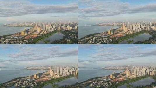 4K航拍深圳湾超级总部高清在线视频素材下载