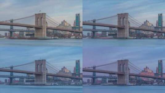 布鲁克林大桥昼夜延时高清在线视频素材下载