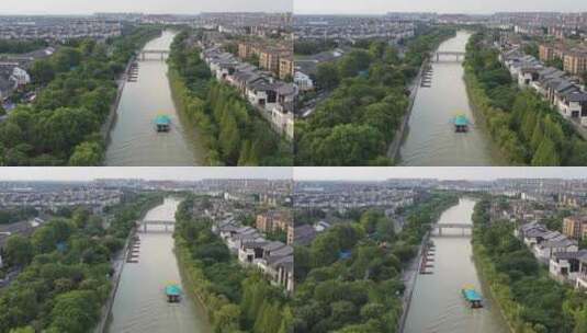 京杭古运河扬州段风光高清在线视频素材下载