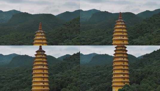 航拍宜阳灵山寺高清在线视频素材下载