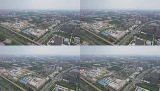 河南郑州城市建设航拍高清在线视频素材下载