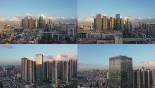 深圳龙华壹城中心长江中心写字楼航拍高清在线视频素材下载