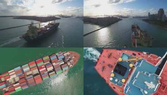 【合集】海上行驶的货船高清在线视频素材下载