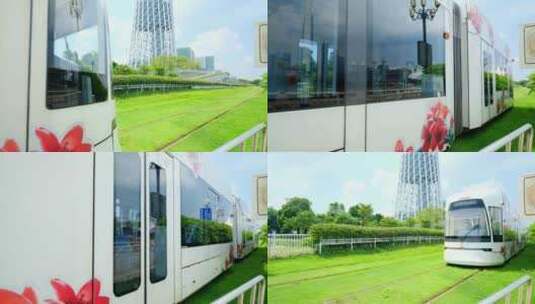 广州 有轨电车 轨道交通高清在线视频素材下载