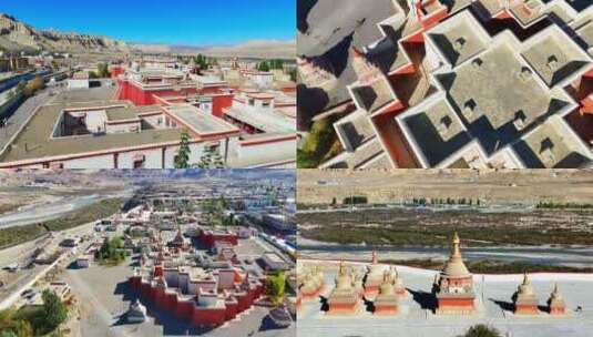 航拍西藏阿里札达托林寺壁画高清在线视频素材下载