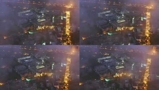 海南风光 云海 云雾缭绕 城市夜景俯拍高清在线视频素材下载