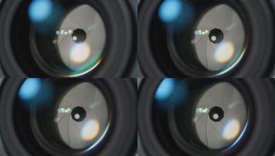 相机镜头光圈叶片镀膜反光高清在线视频素材下载