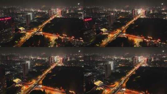 航拍东莞城市夜景高清在线视频素材下载