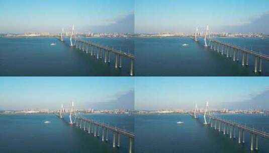 广东湛江海湾大桥航拍4K60高清在线视频素材下载