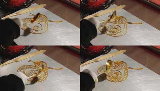十二生肖糖画蛇高清在线视频素材下载