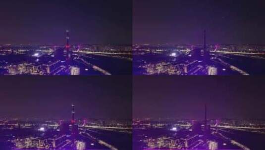 北京首钢园三高炉灯光夜景高清在线视频素材下载