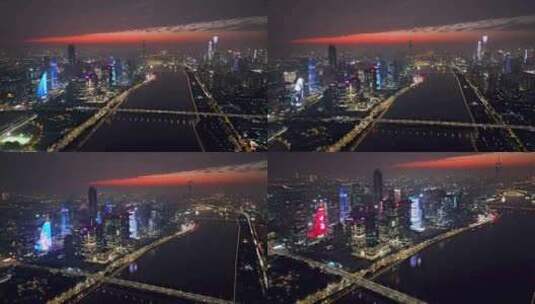 广州琶洲CBD夜景高清在线视频素材下载