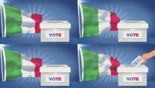 意大利国旗和投票箱2024年大选高清在线视频素材下载