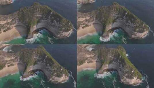 HDR印尼佩妮达岛精灵坠崖自然风光航拍高清在线视频素材下载