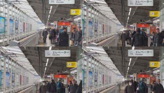 日本京都新干线高铁站台高清在线视频素材下载