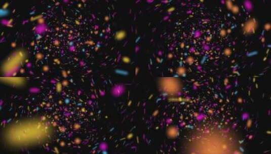 飞行的彩色粒子在胡里节的阿尔法环上旋转高清在线视频素材下载