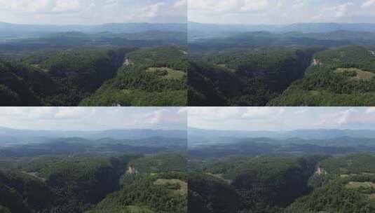 张家界大峡谷玻璃桥、峡谷电梯、峡谷风貌高清在线视频素材下载