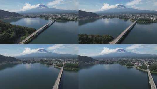 日本富士山附近的山梨县富士河口湖景观高清在线视频素材下载