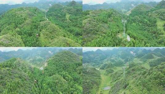 航拍中国凉都六盘水梅花山--世界第一索道高清在线视频素材下载