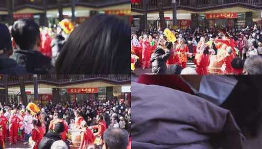 街头民俗表演迎新年高清在线视频素材下载
