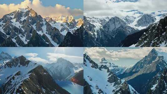 雪山自然风光全景高清在线视频素材下载