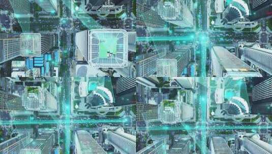 科技城市俯拍道路特效模板高清AE视频素材下载