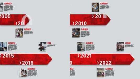 企业历程公司时间线 - 红色高清AE视频素材下载