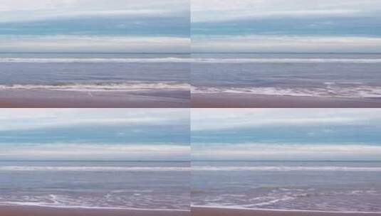 竖幅俯拍海滩景色高清在线视频素材下载
