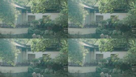 4K江南园林古镇风景假山高清在线视频素材下载