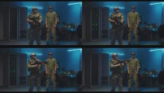 士兵测试VR技术高清在线视频素材下载