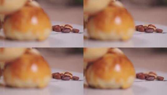 手工茶点红豆蛋黄酥 (1)高清在线视频素材下载