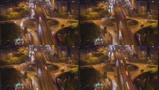 广州夜路与环路交通高清在线视频素材下载