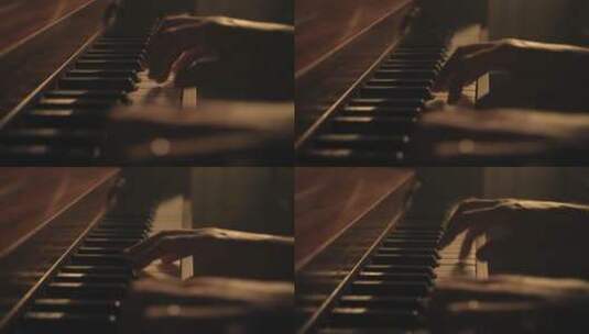 一个男人在弹钢琴高清在线视频素材下载