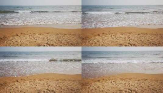 实拍大海海浪浪花沙滩高清在线视频素材下载