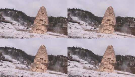 黄石公园矿床形成的石锥体高清在线视频素材下载