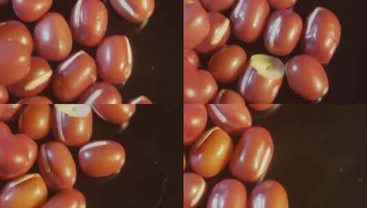 微距红豆赤小豆粗粮杂粮高清在线视频素材下载