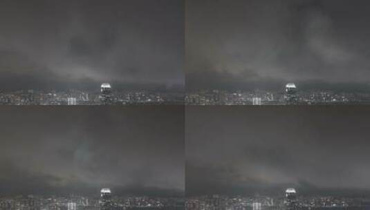 城市之夜的风暴高清在线视频素材下载