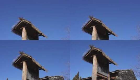 排湾人石板屋木屋石屋土著房屋少数民族高清在线视频素材下载