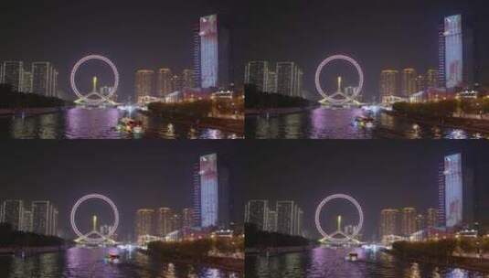 4K 天津之眼 万家团圆灯光秀高清在线视频素材下载