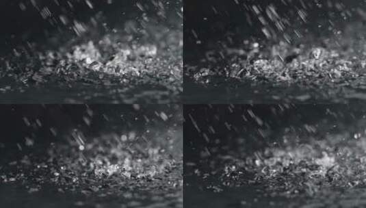 慢镜头拍摄雨滴落入水面唯美创意视频高清在线视频素材下载