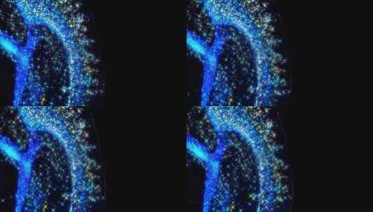 蓝色粒子宇宙银河云团星空科幻光环星星特效高清在线视频素材下载