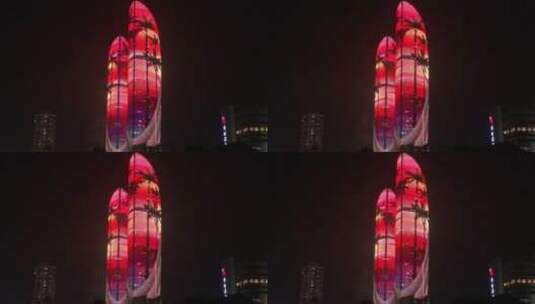 双子塔 大厦 灯光高清在线视频素材下载